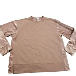 Athleta Retroplush Sweatshirt Womens Medium Brown Crewneck READ